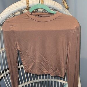 Fashion Nova Mauve Long Sleeve Crop Top